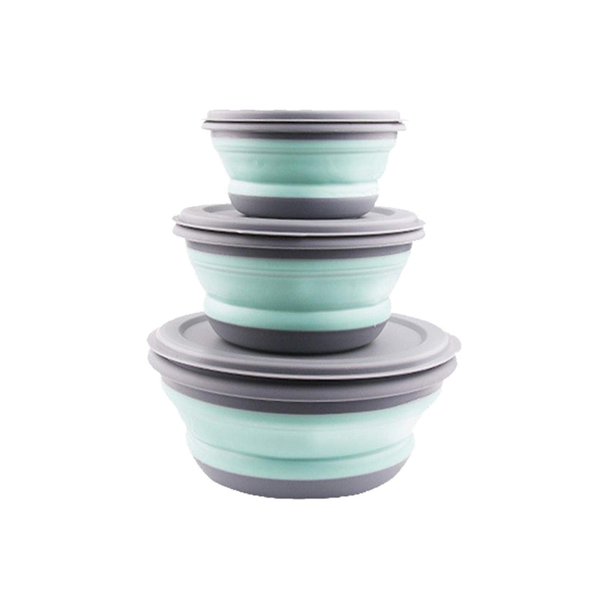 luckycyc Folding Bowl Portable Silicone Collapsible Travel Bowl Foldable Salad Bowl with Lid for Outdoor Travel 3PCS.