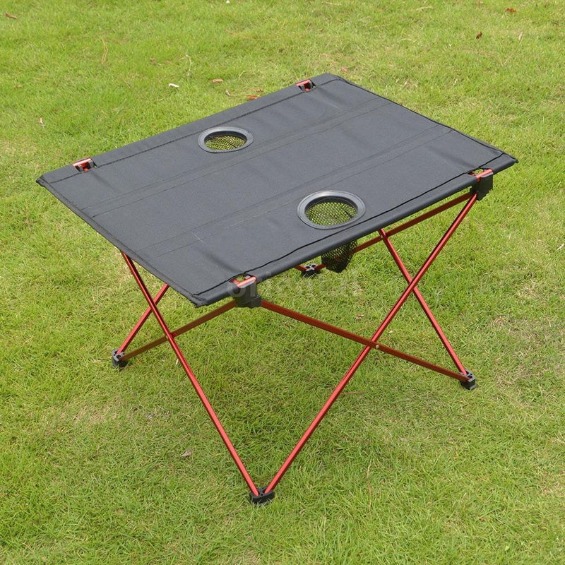 Mesa de Picnic KREAVAN Plegable de Aluminio - Mesa de Camping Portátil Estilo Maletín, Altura Ajustable y Estructura Reforzada para Exterior