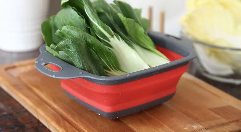 Collapsible Silicone Folding Drain Basket for Kitchen