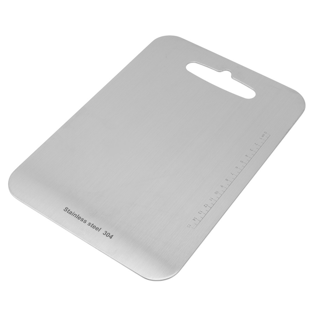 Tabla de Cortar KREAVAN Inox-Higiene - Tabla de Acero Inoxidable 100% Antibacteriana, Ultra-Delgada y Resistente para Cocina Camper y Outdoor