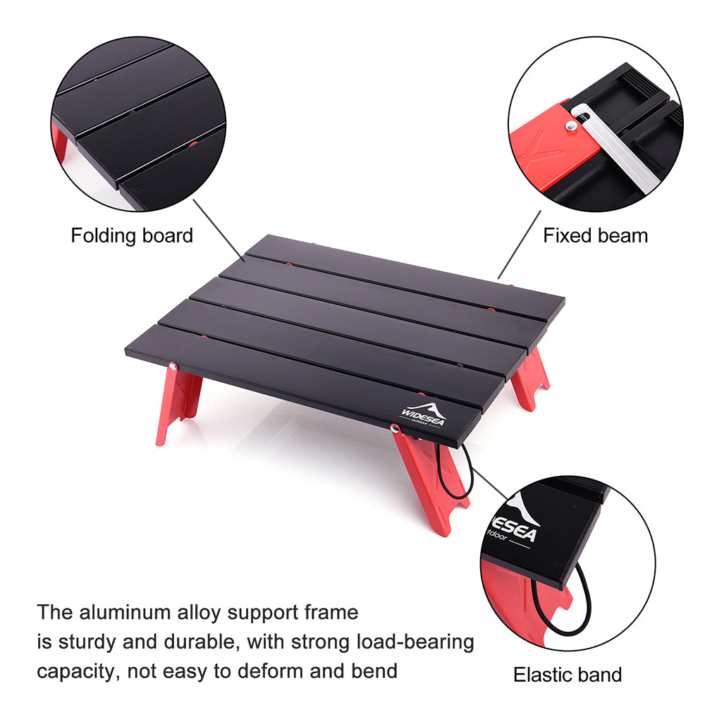 Mini Mesa de Camping KREAVAN Nano-Lite - Mesa Auxiliar de Aluminio Ultraligera (530g), Plegable y Portátil para Senderismo y Mochileros
