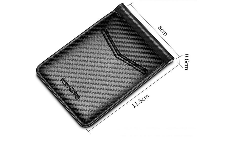 Cartera de Lujo KREAVAN Carbon-Elite — Cuero de Vaca Genuino y Fibra de Carbono, Protección RFID, Compartimento para Documentos y Diseño Vertical de Alta Gama