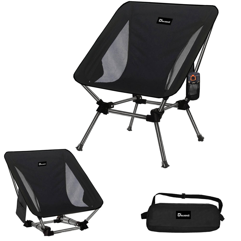 Silla de Camping KREAVAN Solo-Stout - Estructura Cuadrada de Alta Estabilidad, Soporta 150kg, Diseño Ergonómico y Bolsa de Transporte Táctica