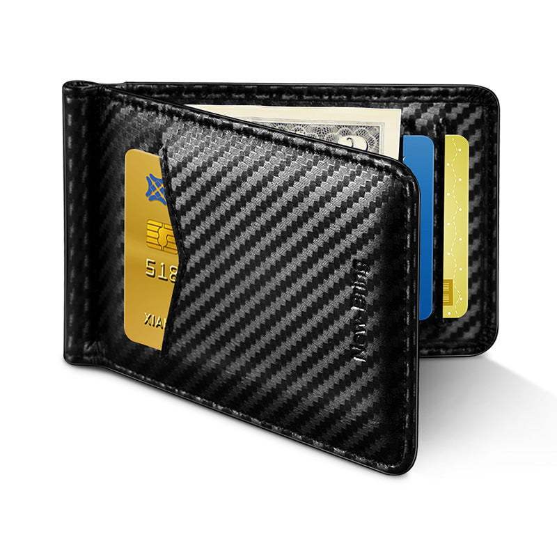 Cartera de Lujo KREAVAN Carbon-Elite — Cuero de Vaca Genuino y Fibra de Carbono, Protección RFID, Compartimento para Documentos y Diseño Vertical de Alta Gama