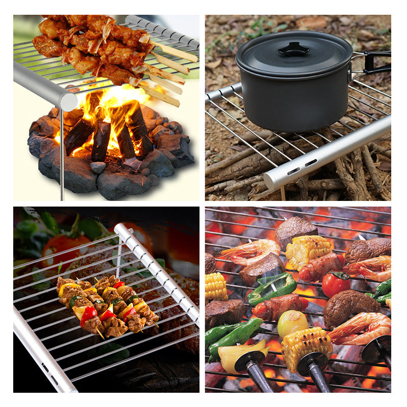 Portable Stainless Steel Folding BBQ Grill for Outdoors