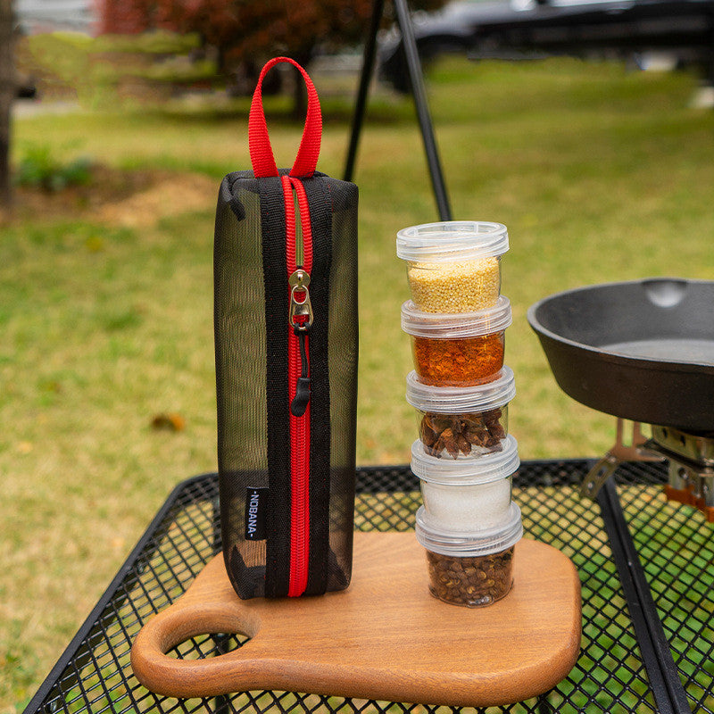 Torre de Especias KREAVAN Spice-Stack — Set de 5 Condimentos Acoplables y Ultra-Ligeros, Diseño Vertical para Camping, Barbacoas y Almacenamiento en Furgoneta
