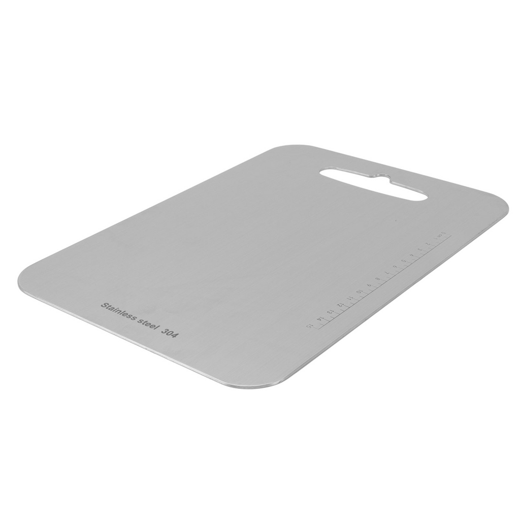 Tabla de Cortar KREAVAN Inox-Higiene - Tabla de Acero Inoxidable 100% Antibacteriana, Ultra-Delgada y Resistente para Cocina Camper y Outdoor