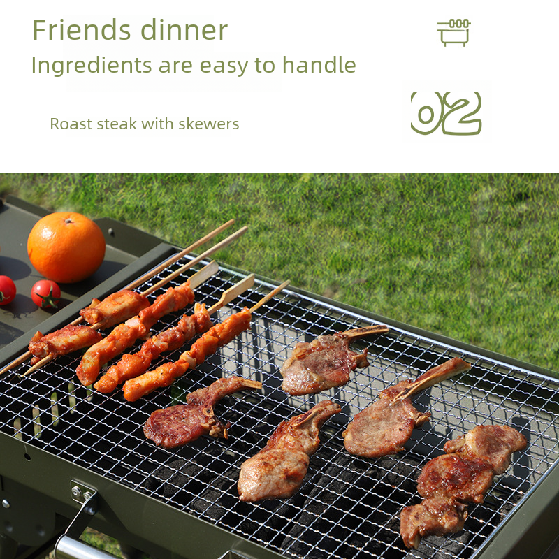 Large Portable Folding BBQ Grill for Outdoor Camping