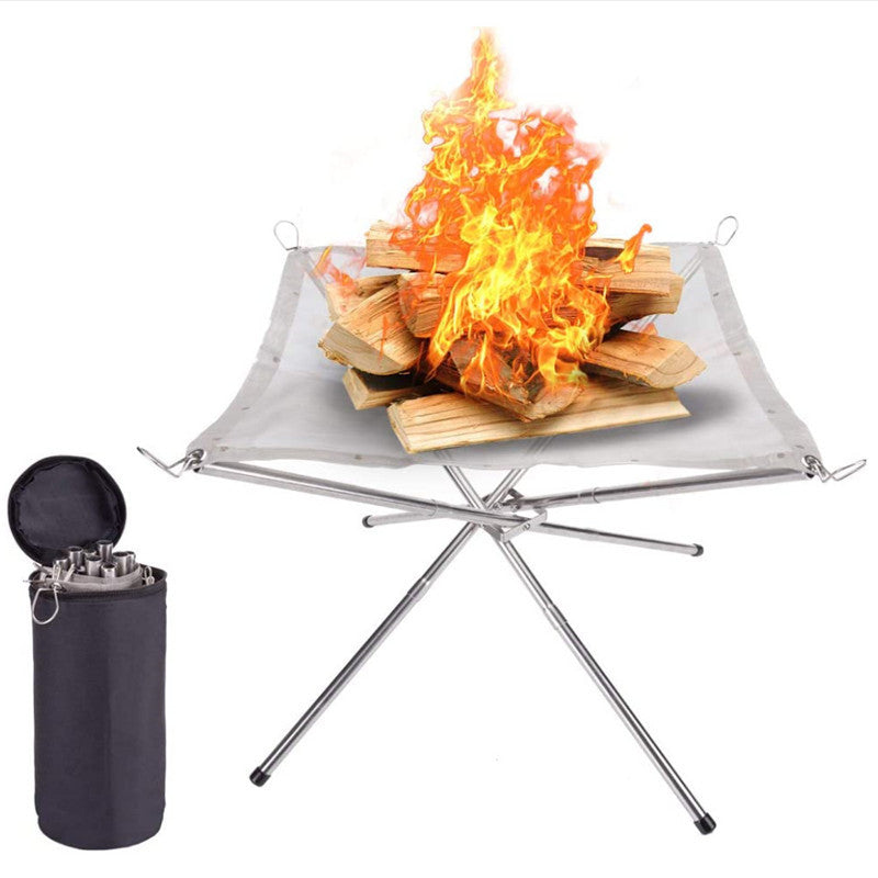 Folding Campfire Rack for Outdoor Barbecue Use