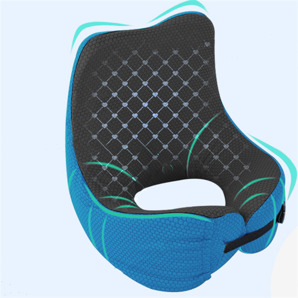 Almohada de Viaje KREAVAN Deep-Sleep — Viscoelástica con Memoria, Capucha de Privacidad Integrada y Soporte Ergonómico 360° para Vuelos y Rutas en Camper