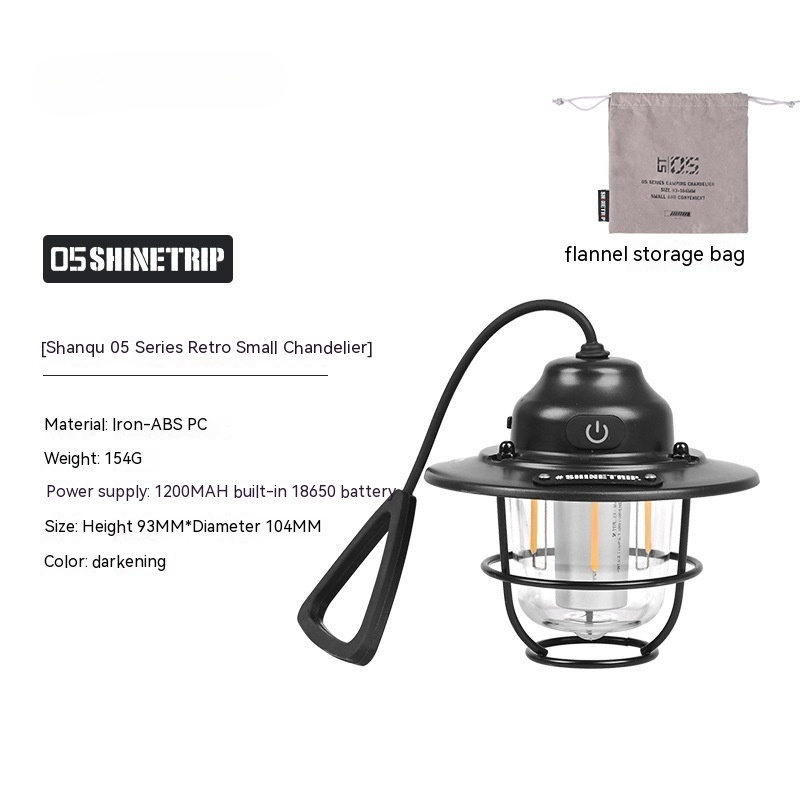 Lámpara de Camping Vintage KREAVAN Pine-Cone - Linterna LED Recargable de Metal, Diseño Retro y Correa de Cuero para Campamento y Jardín