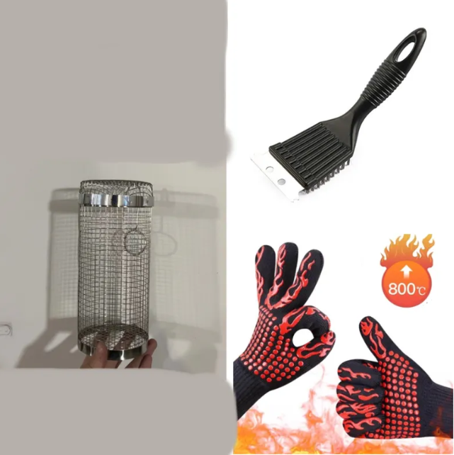 Rolling BBQ Grill Basket