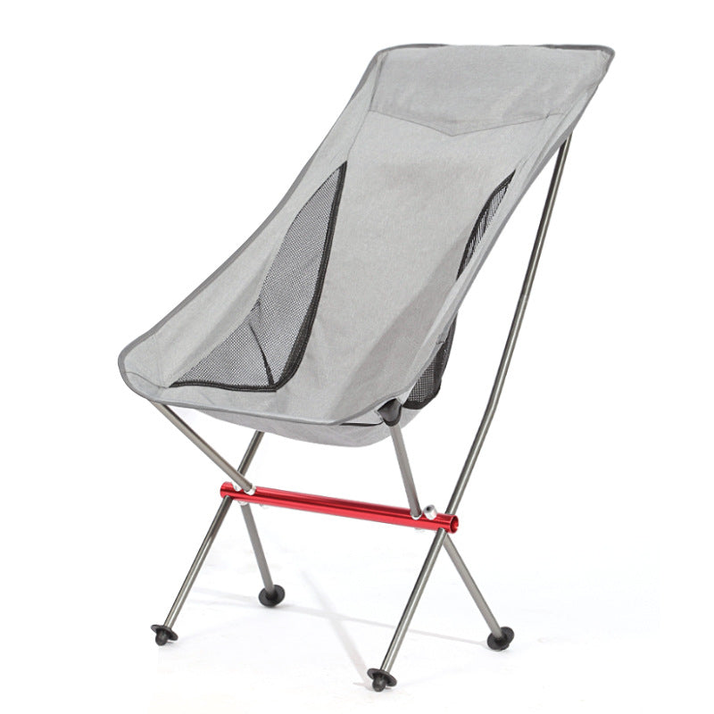 Silla de Camping KREAVAN Moon-Relief - Respaldo Alto Ergonómico, Estructura de Aluminio Aeroespacial, Ultra-Ligera (1.45kg) y Tejido Catiónico 600D