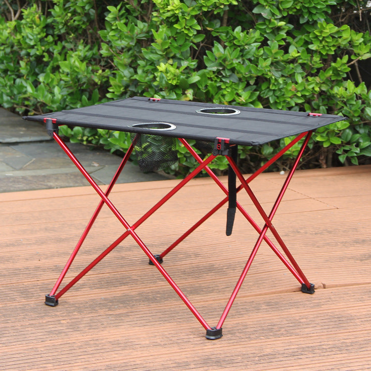 Mesa de Picnic KREAVAN Plegable de Aluminio - Mesa de Camping Portátil Estilo Maletín, Altura Ajustable y Estructura Reforzada para Exterior
