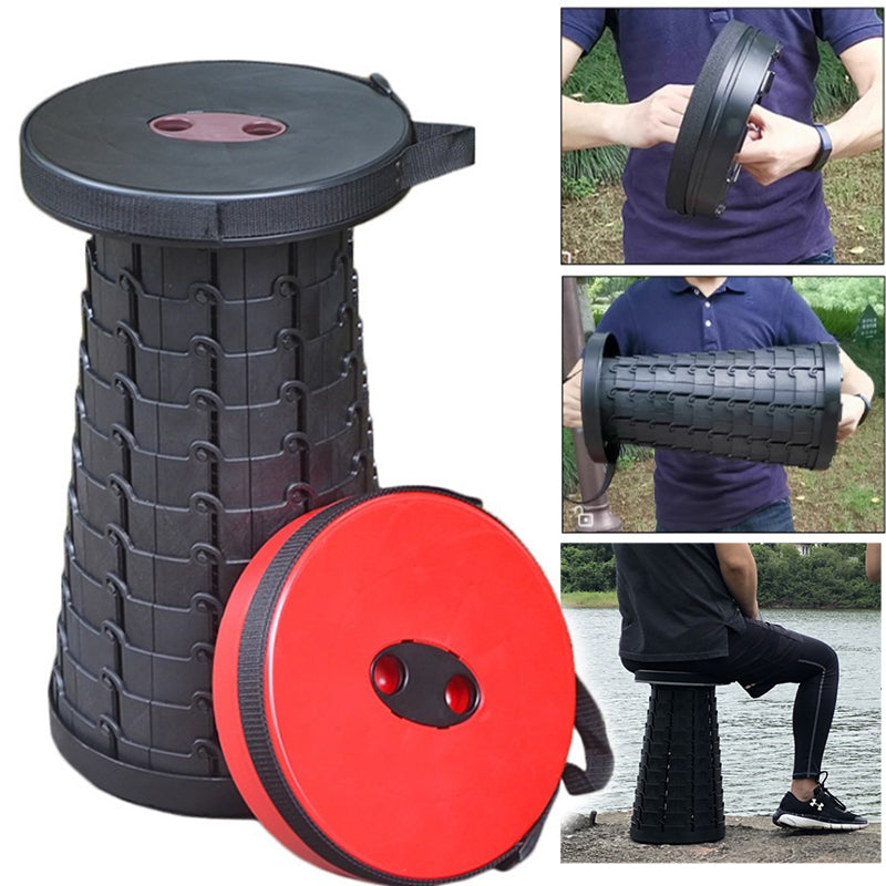 Taburete Telescópico KREAVAN Compact-Seat - Altura Regulable, Estructura Reforzada de Alta Resistencia y Diseño Portátil para Camping, Pesca y Senderismo
