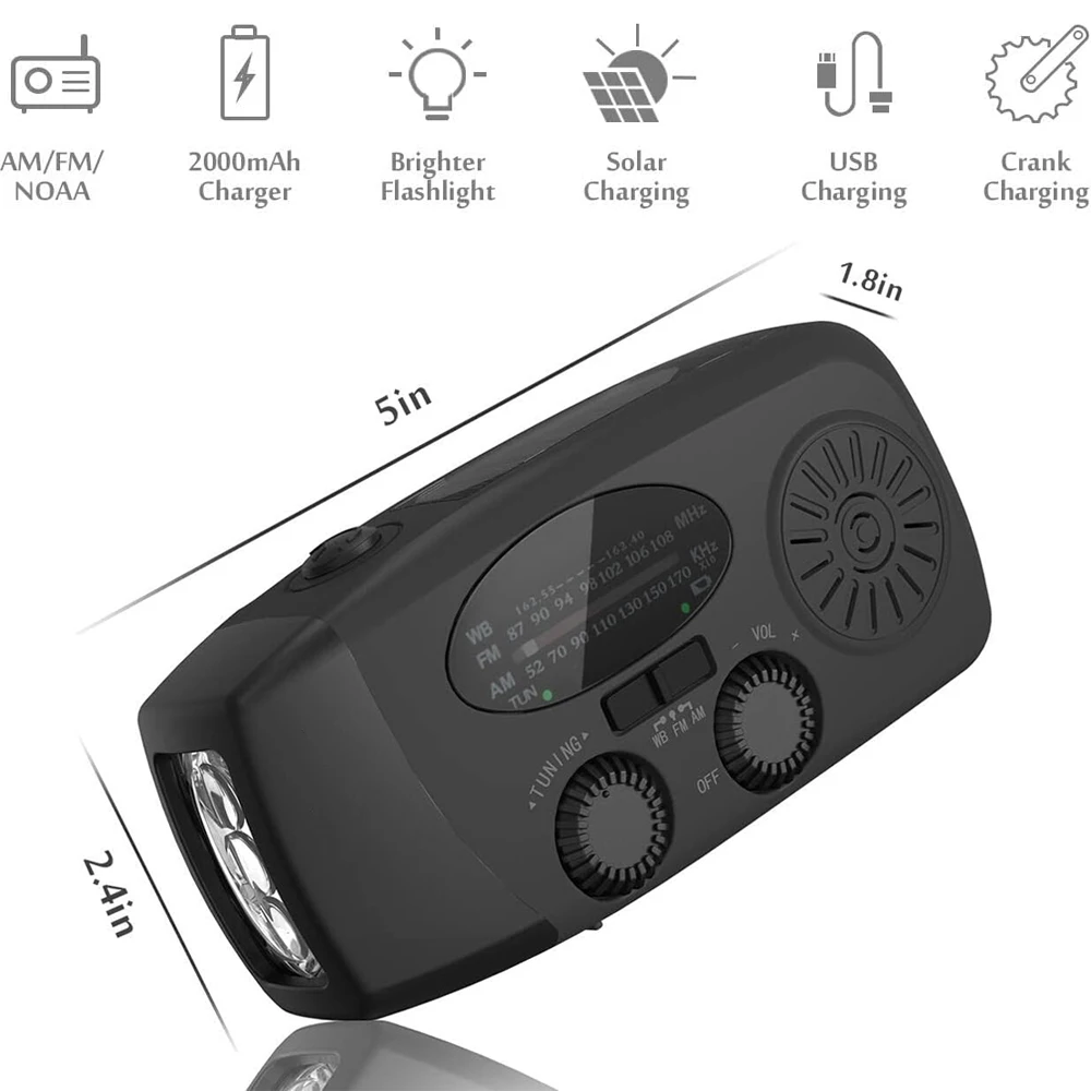 Upgraded Type-C Phone Charger Emergency Radio Flashlight