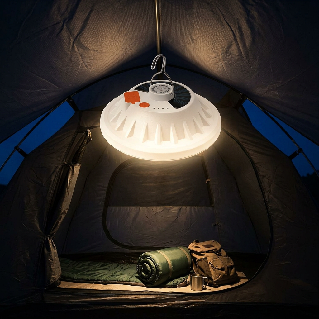 Lámpara de Camping Pro 60 LED: Carga Dual Solar y USB
