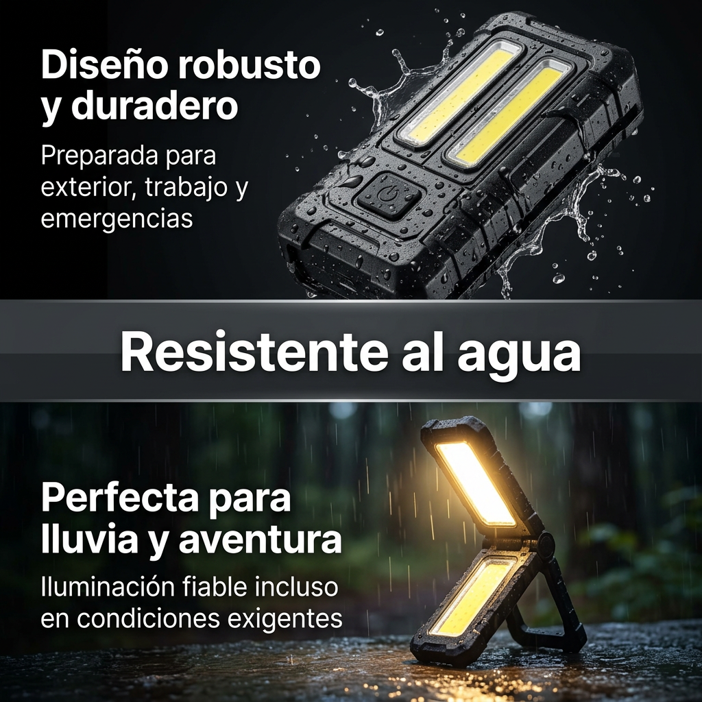 Foco LED de Trabajo Magnético y Recargable - Linterna de Inspección Ajustable 90°